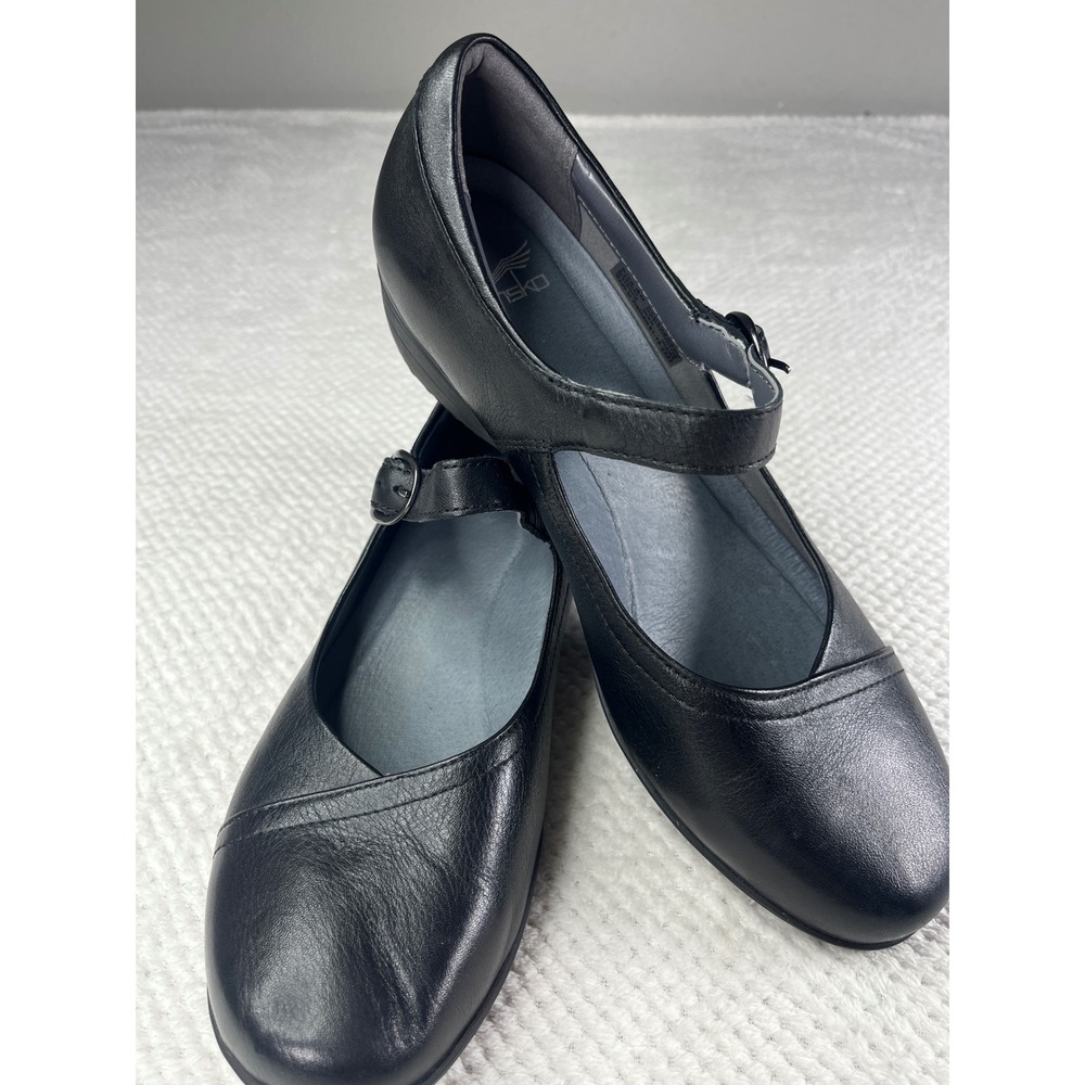 New Dansko Black Leather Mary Jane Comfort Shoes‎ Women Size 40